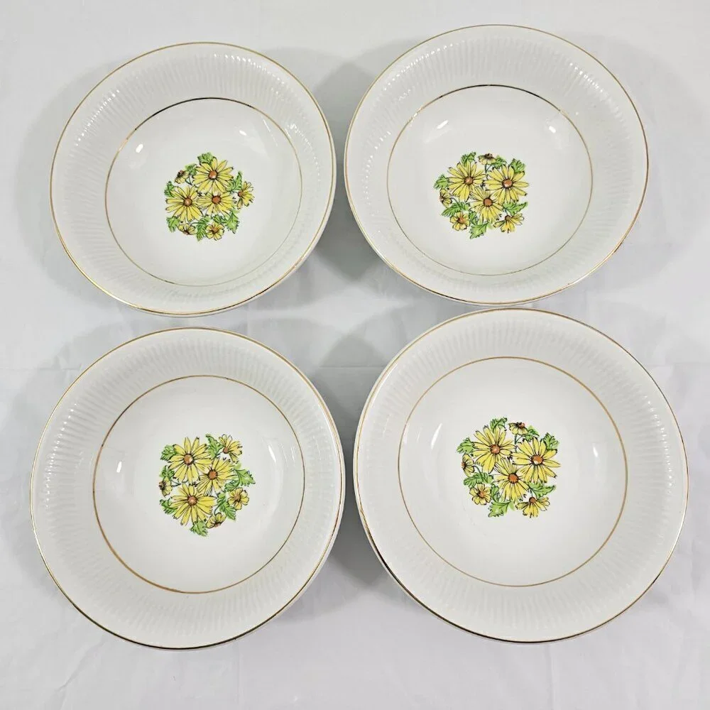 Staffordshire England Summertime Coupe Cereal Salad Soup Bowls – Set of 4